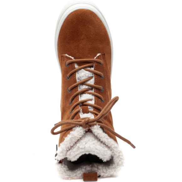 J/SLIDES Torrie Cognac Waterproof Suede Hi Top - Picture 13 of 16